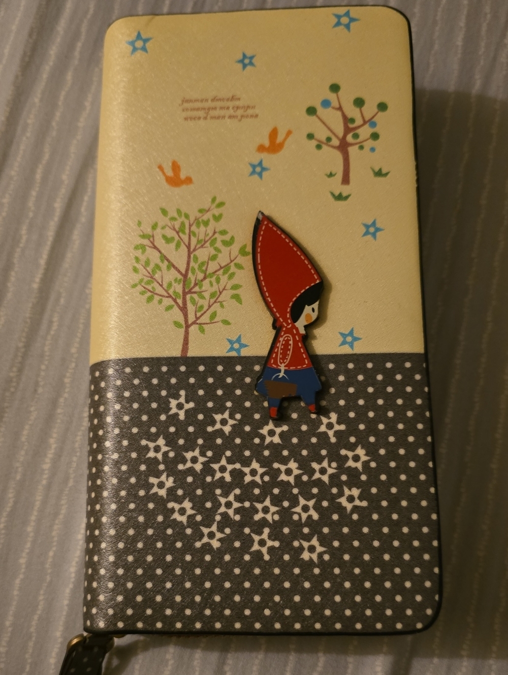 Kids Cream & Gray Little Red Riding Hood Zip Wallet - Unbranded